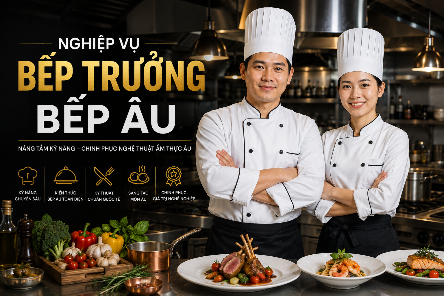 Nghiệp Vụ Bếp Trưởng Bếp Âu