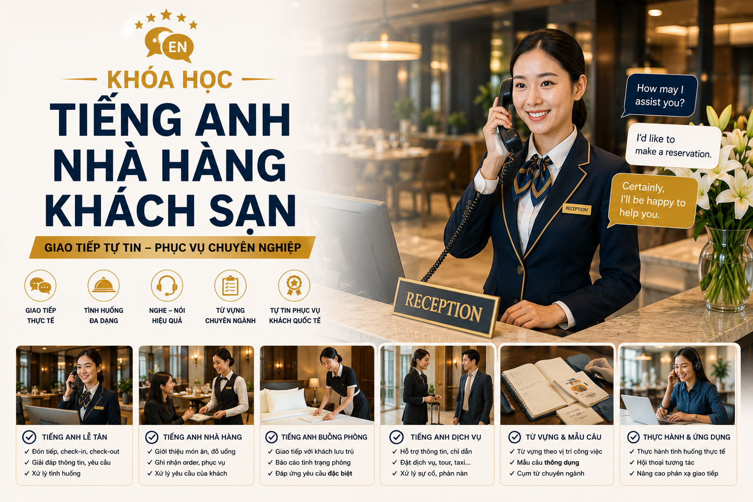 Tiếng Anh Nhà Hàng Khách Sạn
